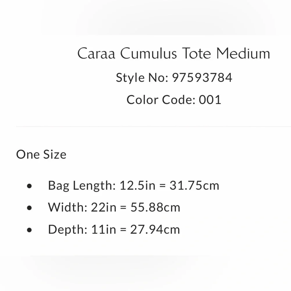 ▪️NWT Caraa Cumulus Tote Medium in Black